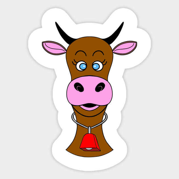 BLUE Eye Cow Lover Sticker by SartorisArt1